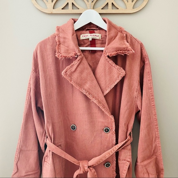 Free People Kelly Trench Coat Rose Sz XS/S - Picture 2 of 14